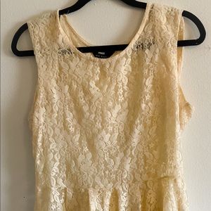 Cream lace sleeveless top